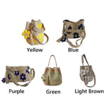 Bohemian Crochet Floral Tote Bag