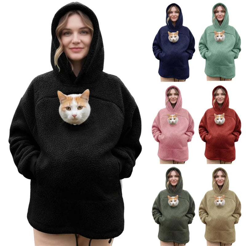 Fleece Pet Carrier Hoodie