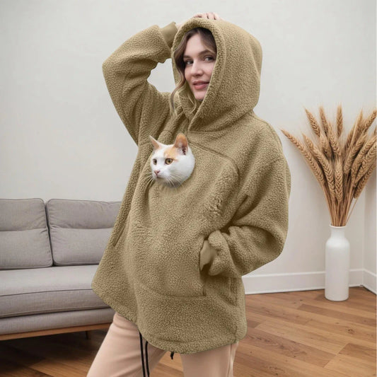 Fleece Pet Carrier Hoodie