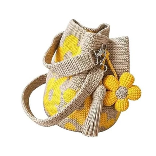 Handmade Crochet Flower Tote Bag – Soft Cotton Boho Style