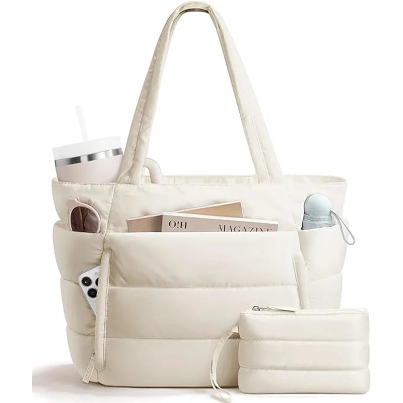 02 Color Women’s Nylon Shoulder Tote Bag – Lightweight & Versatile